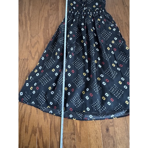 Free People Sz S Pocket Full of Wildflowers Dress Black Boho Midi Pockets - Picture 11 of 12